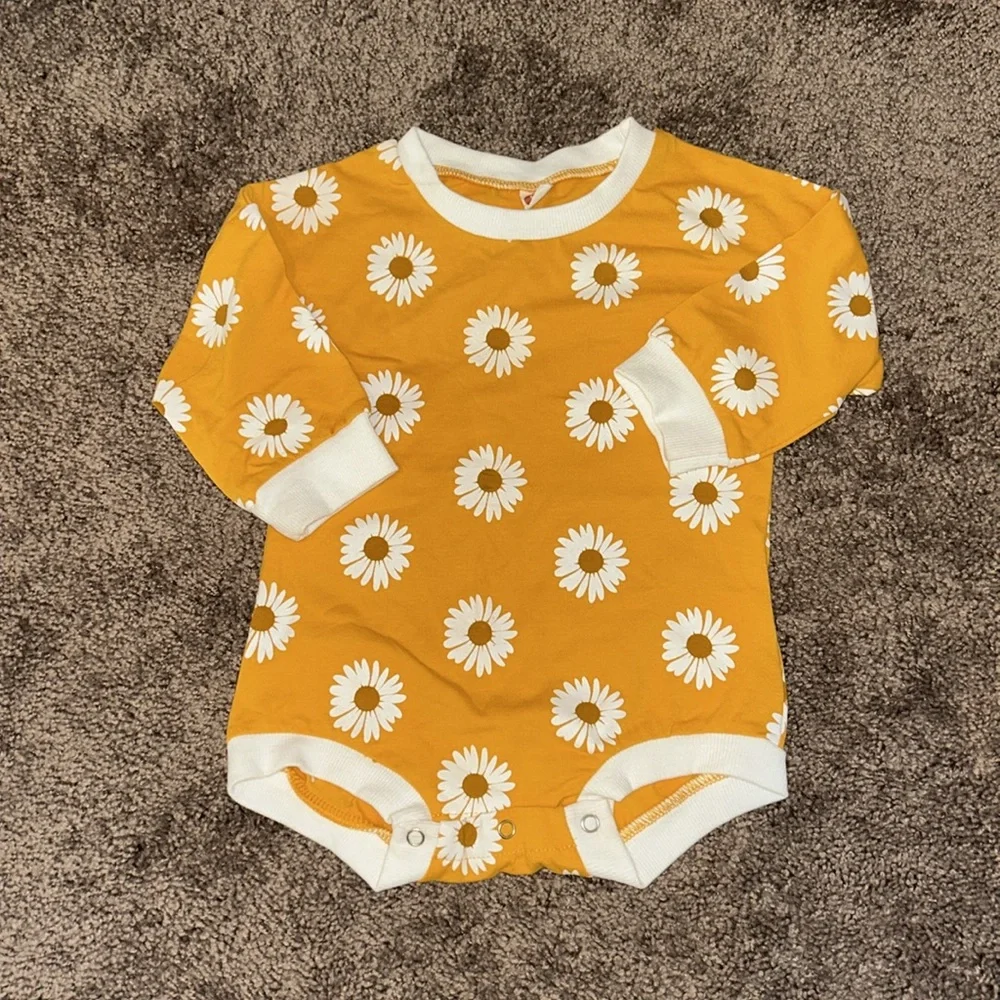 2T and 12m matching daisy flower sister romper set